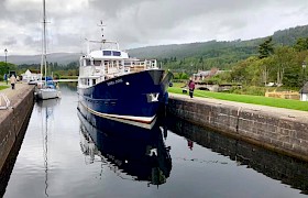 Emma Jane at Fort Augustus on a Caledonian Canal Cruise