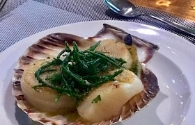 Scallops served on a September cruise
